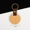 Llavero de madera de haya y nogal negro, regalo transfronterizo, venta al por mayor, colgante cuadrado y redondo de cuero, llavero de madera DIY.