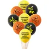 Veículo de Engenharia de Construção Decoração de Festa Sinal de Alerta de Escavadeira Balão de Látex Suprimentos de Decoração para Festa de Aniversário Infantil