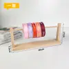 Prateleira de Armazenamento de Fitas Madeira Maciça Porta-Rolos de Papel de Floricultura Suprimentos para Floristas Prateleira de Exibição de Fitas de Cor de Seda