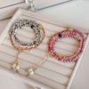 Nueva Pulsera Multicírculo de Piedra Roja Natural Estilo Chino para Mujer con Flor de Bill, Estrella, Luna, Bodhi, Piedra Shoushan