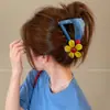 Pinza para el cabello de tamaño mediano de lunares blancos y negros estilo francés, diseñada para la parte trasera de la cabeza, un accesorio para el cabello nuevo y elegante con un aspecto sofisticado y con estilo