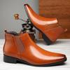 Amazon Aliexpress Venda Quente Transfronteiriça Sapatos Baixos de Couro Estilo Britânico Bico Fino Botas Martin Botas Masculinas Modernas Versáteis 2207-1