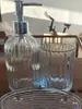 Botella de Gel Antibacterial, Botella de Vidrio Vacía, Botella Dispensadora de Loción, Vaso para Enjuague Bucal de Baño, Jabonera, Juego de Tres Piezas