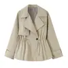 Abrigo Impermeable Cruzado AliExpress Primavera 2026 Nuevo para Mujer de Color Sólido Ajustado con Cinturón y Doble Botonadura Chaqueta 6318011