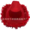 Sombrero de vaquero de borde crudo de color transfronterizo Verde Morado. Rojo Azul. Sombrero vaquero occidental blanco y negro sombrero vaquero rosa con borde áspero