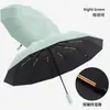 Guarda-chuva de 24 varetas personalizável com impressão de logotipo, totalmente automático dobrável, revestimento preto, para sol e chuva, presente corporativo, guarda-chuva promocional, atacado