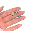Pendientes de Acero de Titanio 316L Chapados en Oro Cobre Serie de Dibujos Animados Fantasía Bob Esponja Moño Pendientes Lindos Clavos para Cartílago