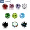 Aretes para ceja de aleación de titanio G23, rosca interna, aretes de zirconia cúbica de cuatro puntas, aretes para labio de rosca externa, cabezales de repuesto, accesorios de joyería para perforaciones DIY