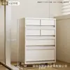 Mesita de noche blanca de plástico multicapa con cajones y ruedas, adecuada para organizar papelería y cosméticos, móvil y silenciosa