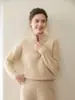 Suéter de Cachemir con Cuello Alto y Media Cremallera para Mujer 100% Cachemir Puro Tejido de Punto Trenzado Grueso Ajuste Holgado Adelgazante Suéter Básico de Punto