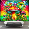 Tapiz Fluorescente Tela de Fondo Amazon Tela de Pared Transfronteriza Calavera Psodélica Hongo Tela Decorativa Tela Colgante Luminosa Tapiz
