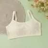 Ropa interior de desarrollo para niñas, camisola de algodón puro, tirante fijo para estudiante de secundaria, sujetador sin aros, camisola fina