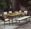 Mesas y Sillas de Exterior, Madera de Teca, Impermeables y Resistentes al Sol, Muebles de Exterior para Cafetería de Hotel y Restaurante, Sillas de Ratán para Ocio en Patio de Villa y Jardín