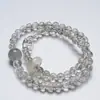 [Gelatina de Leche a la Luz de la Luna] Pulsera de Cristal Natural Fuegos Artificiales Grises Pelo de Conejo Pulsera Versátil para Mujer Regalo al por Mayor