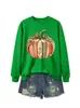Libro de Calabaza Borde Dorado Comercio Electrónico Transfronterizo Amazon Mayorista Para Mujer Holgado Versátil Tallas Grandes Moda Casual Sudadera con Capucha