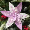 Flores Decorativas Navideñas al por Mayor 26cm Decoraciones en Varios Colores Fabricante Flores Decorativas Navideñas Personalizadas