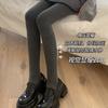 Leggings Cinza de Algodão Canelado Ainie Outono e Inverno, Espessos e Quentes, Podem Ser Usados como Roupa Externa, Emagrecimento e Modelagem Corporal, Meia-calça com Pé