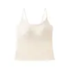 Chaleco Cálido Floral de Tirantes para Otoño e Invierno para Niñas con Almohadillas de Sujetador Integradas, No Necesita Sujetador, Corte Entallado Adelgazante, Top Base de Capa Interior para Mujeres
