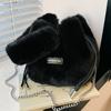 Bolso Peludo de Invierno para Mujer 2026 Nuevo Bolso Cruzado con Cadena Diseño de Nicho Bolso de Mano Versátil Bolso Cubo Peludo