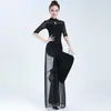 Primavera e Verão Novo Adulto Moderno Clássico Dança Latina Body Show Traje Jaqueta Roupas de Prática Feminina Adulto Malha