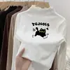 Ropa interior de felpa para niñas 2026 Estilo Nuevo Niños Medianos y Grandes Top con Cuello de Volantes Ropa Interior Casual Manga Larga Otoño e Invierno Camiseta