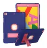 Adequado para iPad 10.2 2019 cor silicone PC 2 em 1 suporte anti-queda slot para caneta plana capa protetora de tela horizontal