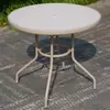 Conjunto de mesa de chá e cadeiras de varanda de rattan sintético, cadeira de lazer externa para pátio, cadeira de jantar com encosto espessado, mesa externa