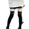 Calcetines Altos hasta el Muslo Estampados Lindos para Niña, Calcetines Jk de Aspecto Adelgazante de Primavera y Otoño, Calcetines Largos hasta la Rodilla, Medias Negras, Calcetines Sexy