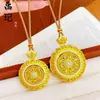 Loja de Ouro Mesmo Estilo Filigrana Oca Banhado a Ouro Bússola da Fortuna Colar, Giratório, Corrente de Suéter Estilo Chinês Atacado