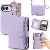 Aplicable a Funda para iPhone Duo con Tapa Hebilla Magnética Correa de Muñeca Cruzada Portatarjetas Antirrobo Bolsa con Cremallera Cubierta Protectora