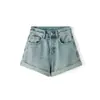 Shorts de Mezclilla Azul Claro para Mujer, de Cintura Alta, Delgados de Verano, Talla Grande, Gorditas, Pequeños, Delgados, Figura de Pera, Hot Pants de Corte A