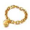 Joias transfronteiriças europeias e americanas moda joias vintage luxo leve senhoras bola de aço oca aço inoxidável pulseira sob demanda