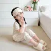 2026 Novo Estilo Seda de Gelo Meninas Desenho Animado Roupa de Casa Urso Floral Conjunto de Ar Condicionado Conjunto de Duas Peças para Crianças Pequenas Roupas Infantis