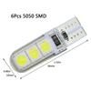 Nueva Bombilla Led para Coche T10 5050 6Smd Luz de Matrícula Led de Alto Brillo Luz de Posición Luz Cristal Silicona