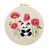 Nuevo Lu Bordado Flor y Hierba Panda Pintura Colgante Bordado Cruz Diy Bolsa de Costura Hecho a Mano Estilo Adorable Sala de Estar Bordado Pintura Colgante