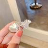 Japón y Corea del Sur Nueva pinza para el cabello con perla de imitación, flequillo, lazo para niña, pinza superior con resorte, horquilla, tocado
