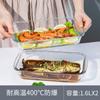 Molde para Hornear Rectangular con Particiones de Vidrio de Borosilicato Alto Resistente al Calor para Horno de Microondas Dos Particiones