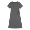 Vestido Perezoso Lusi con Pedrería, Vestido Plisado Ceñido a la Cintura para Mujer, Tallas Grandes, Diseño Elegante con Falda Evasé con Abertura 62920