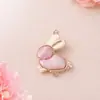 Novo pingente de brocado Song estilo chinês com bordado de coelho dupla face, base de pingente semiacabada para artesanato DIY, acessório de joia estilo chinês