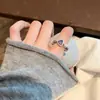Anillo elástico cuadrado de perla de circón Estilo francés retro Elegante Moda Anillo elegante para el dedo índice Lujo accesible Anillo de gama alta