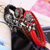 Pulsera de calaveras al por mayor de boutique, joyería de cuero, pulsera de cuero PU, joyería japonesa y coreana, pulsera de cuero tejido