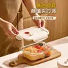 Caixa de Almoço de Vidro Coelho Tomate Original Xilekou, Caixa Bento Especial para Aquecimento no Micro-ondas, Novo Modelo para Trabalhadores de Escritório Levarem Refeições