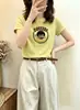 Camiseta de algodón acanalada ajustada para chica atractiva para mujer, fábrica fuente de Thirteen Lines en Guangzhou, top de manga corta, suministro exclusivo de la segunda tanda de verano