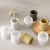 Portavelas Cilíndrico Rayado Liso de Yeso Aromaterapia Base de Vela de Silicona Amapola DIY Trébol de Cuatro Hojas Ancla