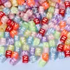 A-Z Cubos Transparentes 6*6 Letras Individuales Cuentas DIY Accesorios para Joyería Cuentas Inglesas de Colores Educativas para Niños Sueltas