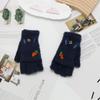 Luvas com Tampa Flip Infantil Desenho Animado Fofas Outono e Inverno Luvas de Meio Dedo para Meninos e Meninas Estudantes Escrita à Prova de Frio Luvas Quentes de Cinco Dedos