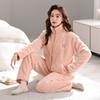 [Deportes] Pijama para Mujer Invierno con forro polar Grueso Cálido Franela Vellón Coral Traje Ropa para el Hogar