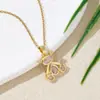 Colar de Urso de Alto Padrão Não Desbota para Mulheres, Aço Titânio Banhado a Ouro Cobre Zircônia Microcravejada, Corrente de Clavícula Estilo Fresco, Fofo e Doce