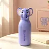 Nueva taza termo infantil de animal lindo, taza con pajita de dibujos animados de acero inoxidable 316, taza de agua de alta estética para regalo de estudiante