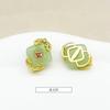 Novo estilo chinês areia ouro incrustado imitação jade contas pingente DIY acessórios artesanais atacado